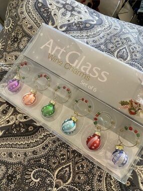 Holiday Wine Glass Charms - Multicolor Set of 6